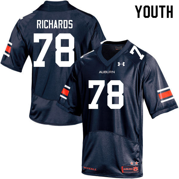 Youth #78 Evan Richards Auburn Tigers College Football Jerseys Sale-Navy